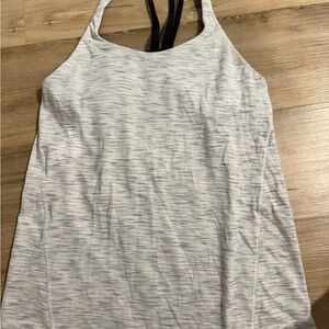 Women's White and Black Tank Top